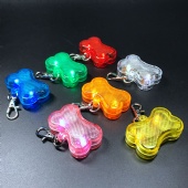 Colorful bone-shaped flashing dog pendant led